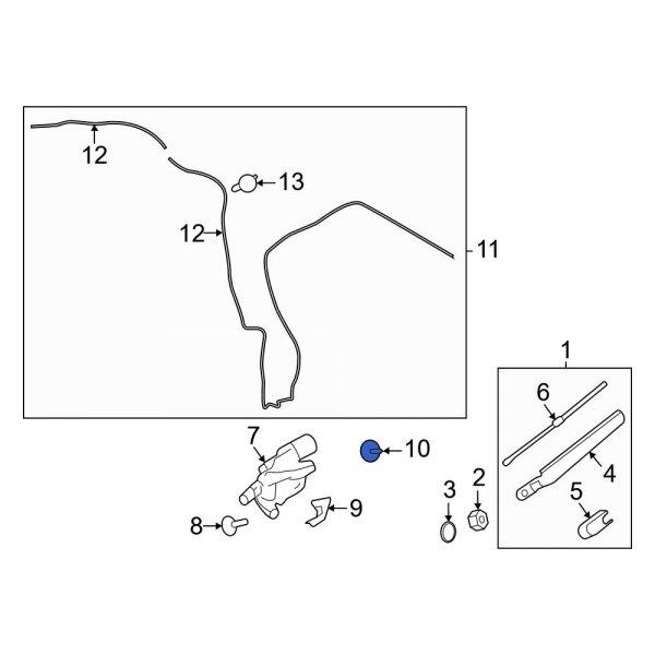 Back Glass Wiper Motor Grommet