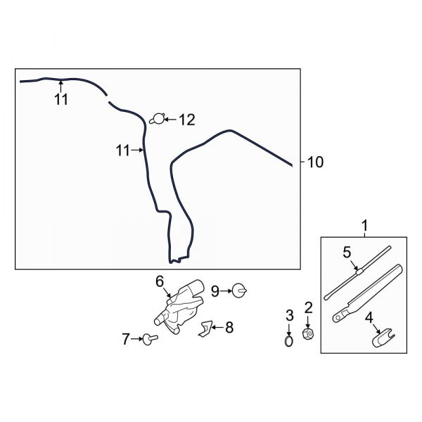 Ford OE CN1Z17A605R Rear Windshield Washer Hose