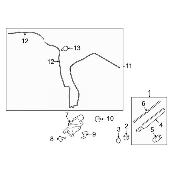 Back Door - Wiper & Washer Components