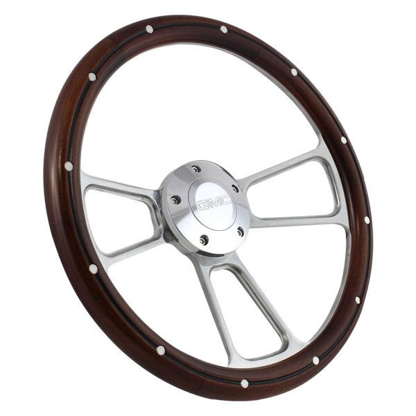 Forever Sharp® - Muscle Steering Wheel with Half Wrap and Brass Rivets