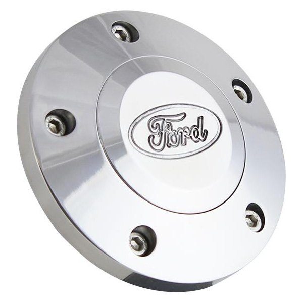 Forever Sharp® HP5FORD Polished 5 Hole Billet Horn Button with Ford Logo