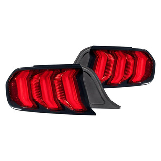 Form Lighting® - Driver and Passenger Side Black/Red Sequential Fiber Optic LED Tail Lights