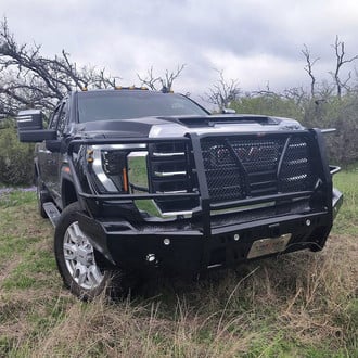 Frontier Truck Gear® - Pro Series Full Width Black Powder Coated Front HD Bumper with Full Grille Guard