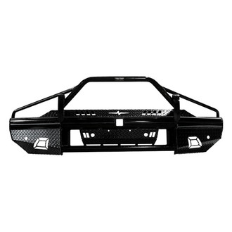 Frontier Truck Gear® - Commercial Xtreme Series Full Width Black Powder Coated Front HD Bumper with Pre-Runner Guard
