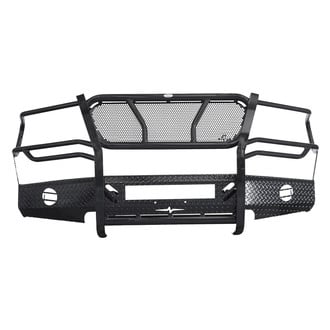 Frontier Truck Gear® - Original Series Full Width Black Powder Coated Front HD Bumper with Full Grille Guard
