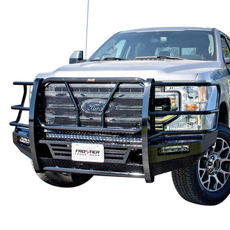 Frontier Truck Gear® - Original Series Full Width Black Powder Coated Front HD Bumper with Full Grille Guard