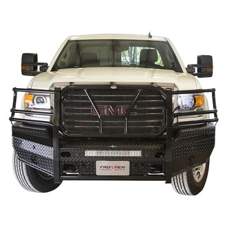 Frontier Truck Gear® - Original Series Full Width Black Powder Coated Front HD Bumper with Full Grille Guard