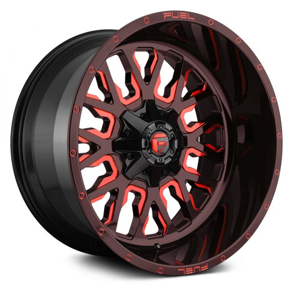 FUEL® - D612 STROKE 1PC Gloss Black with Red Accents