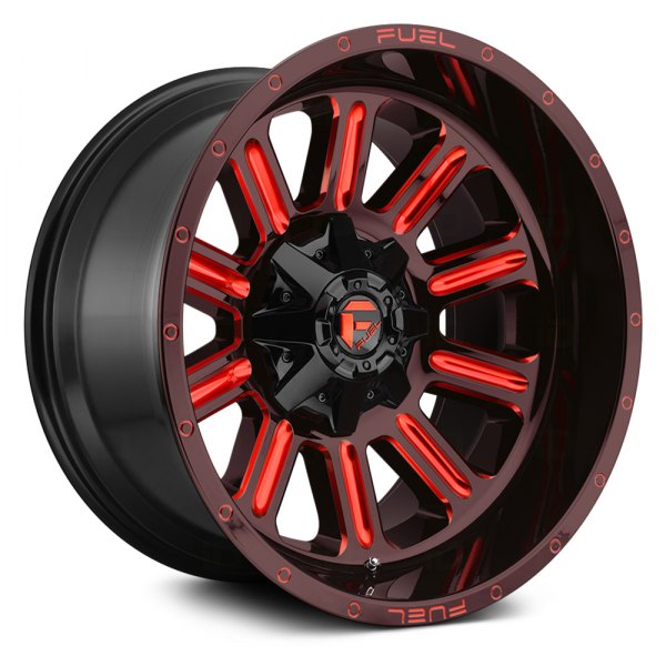 FUEL® - D621 HARDLINE 1PC Gloss Black with Candy Red Accents