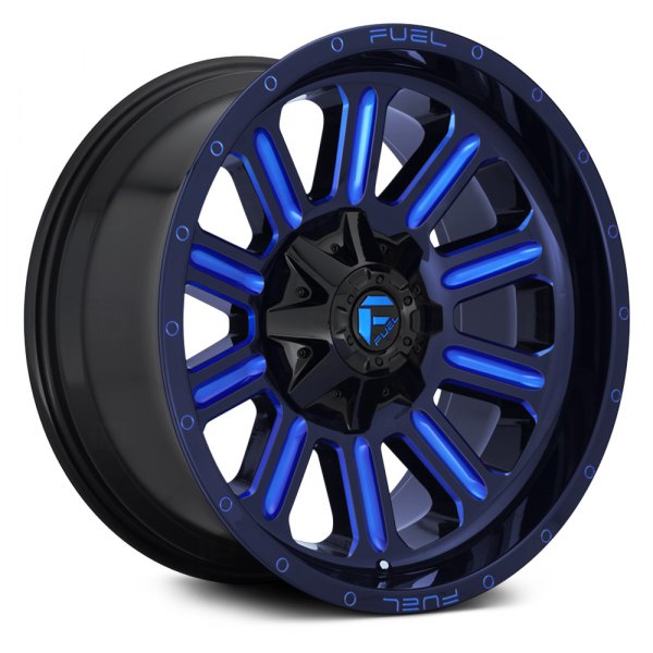 FUEL® - D646 HARDLINE 1PC Gloss Black with Candy Blue Accents