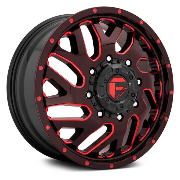 FUEL® - D656 DUALLY TRITON 1PC Front Gloss Black with Candy Red Accents