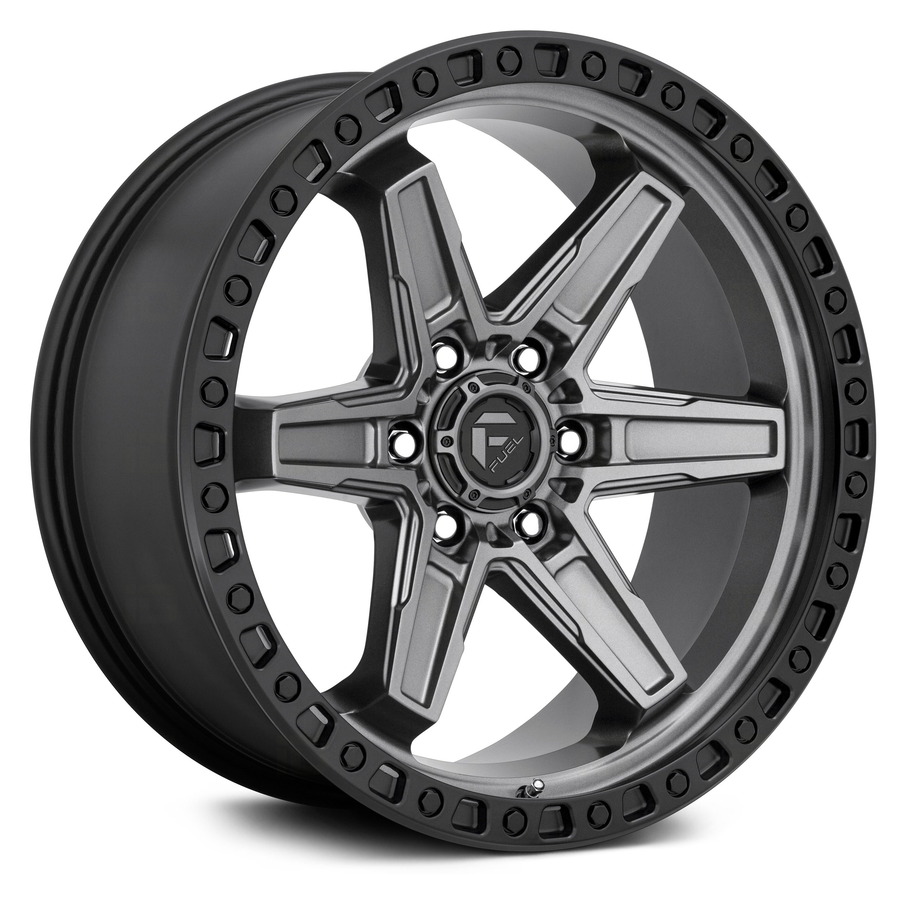 FUEL® D698 KICKER 6 Wheels Anthracite Center with Black Lip Rims D69817908445