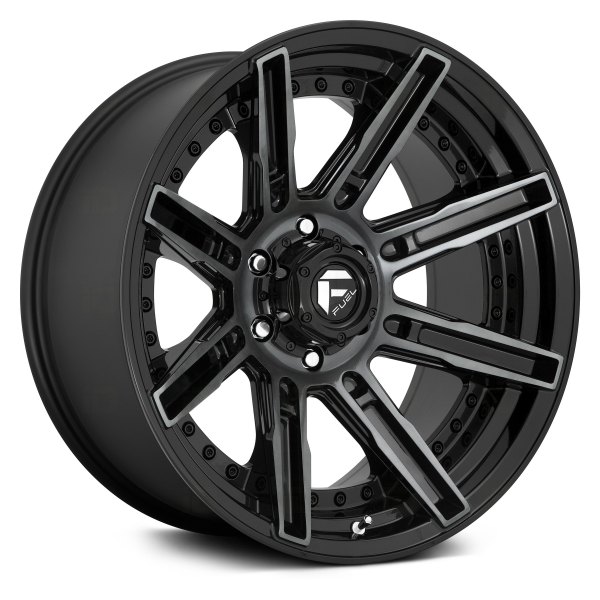 FUEL® - D708 ROGUE 1PC Gloss Black with Machined Face and Double Dark Tint