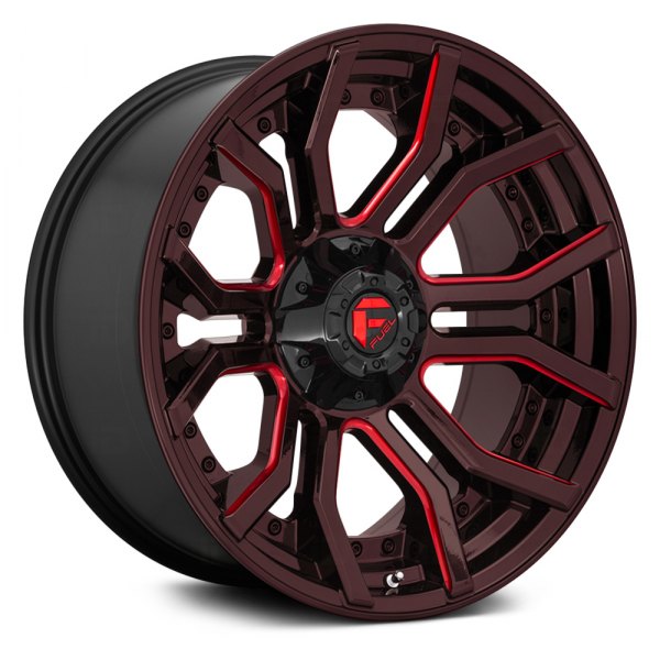 FUEL® - D712 RAGE 1PC Gloss Black with Candy Red Accents