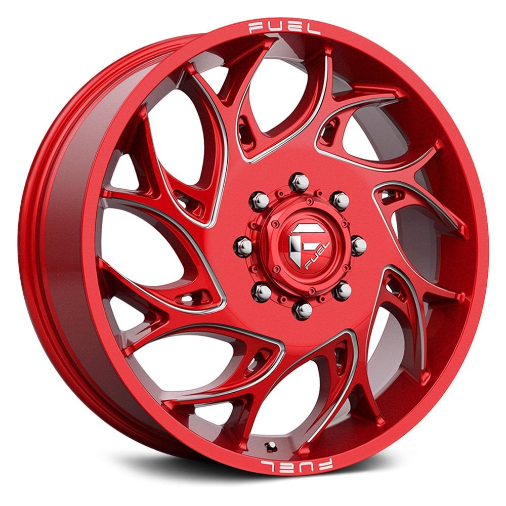 FUEL® D742 DUALLY RUNNER Wheels Candy Red with Milled Accents Rims