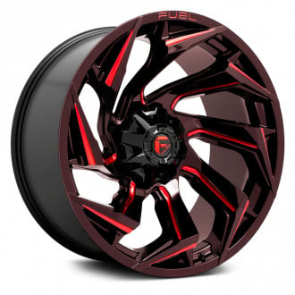 FUEL® D755 REACTION Wheels - Gloss Black with Candy Red Accents Rims