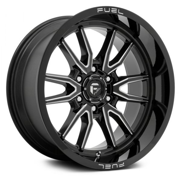 FUEL® - D761 CLASH 1PC Gloss Black with Milled Accents 6 Lugs