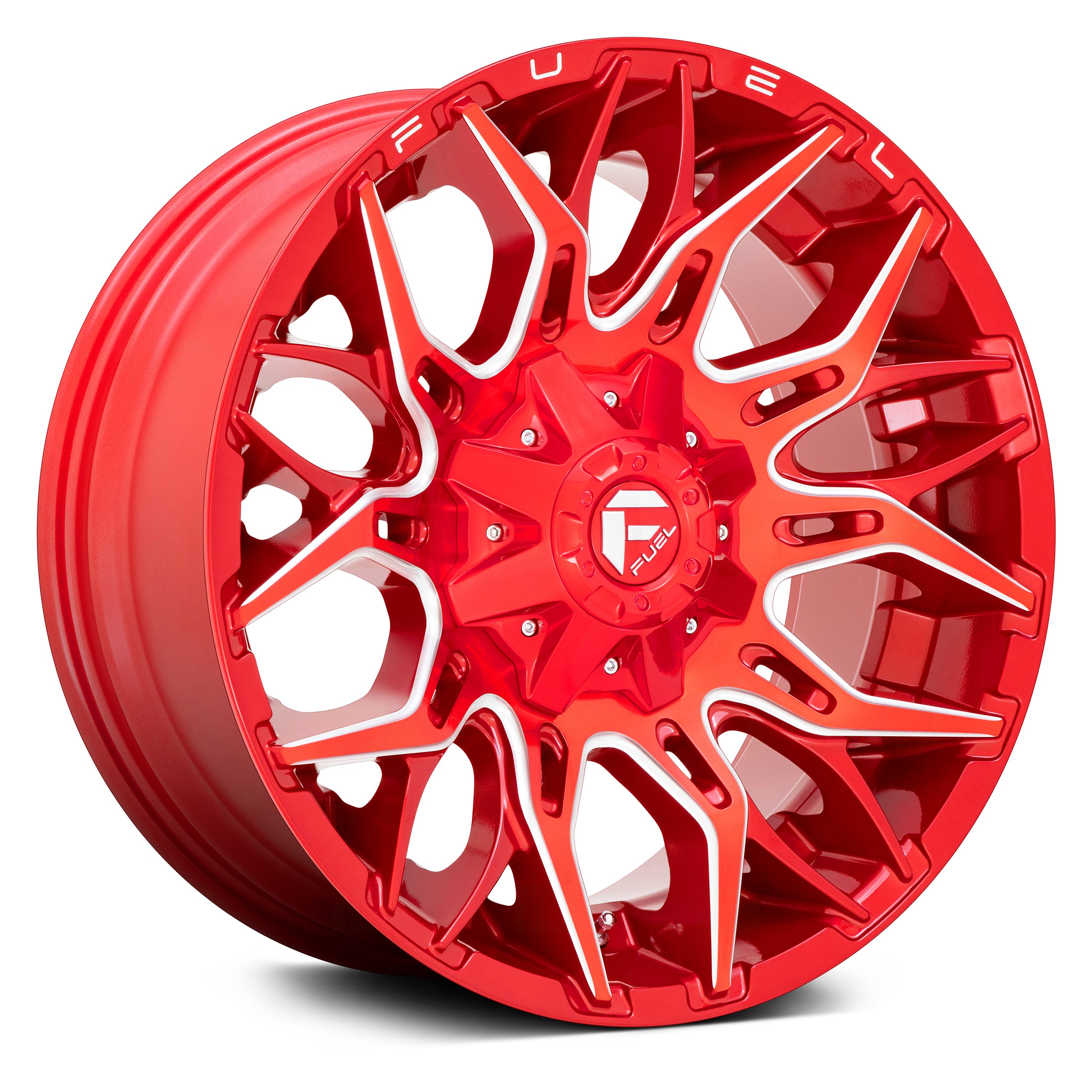 FUEL® D771 TWITCH Wheels - Candy Red with Milled Accents Rims ...