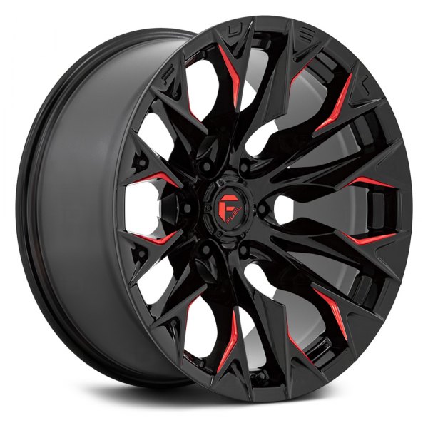 FUEL® - D823 FLAME 6 1PC Gloss Black with Candy Red Accents