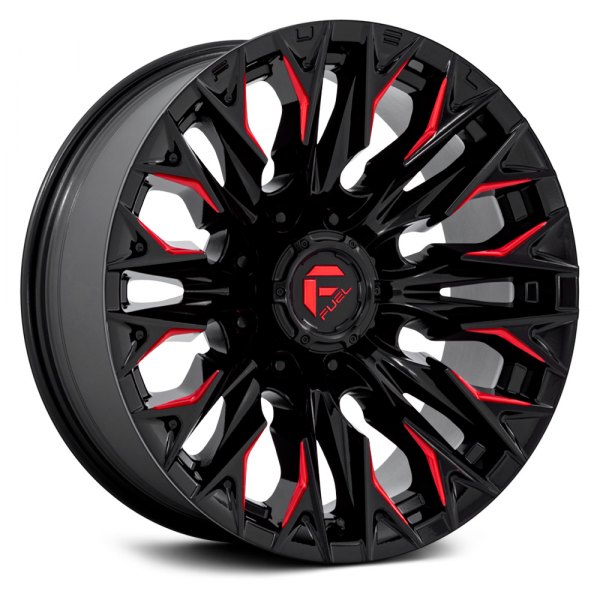 FUEL® - D823 FLAME 8 Gloss Black with Candy Red Accents
