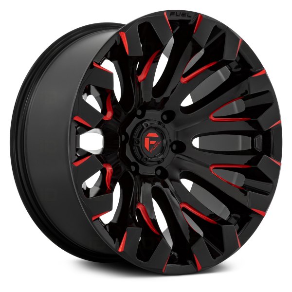 FUEL® - D829 QUAKE 1PC Gloss Black with Candy Red Milled Accents