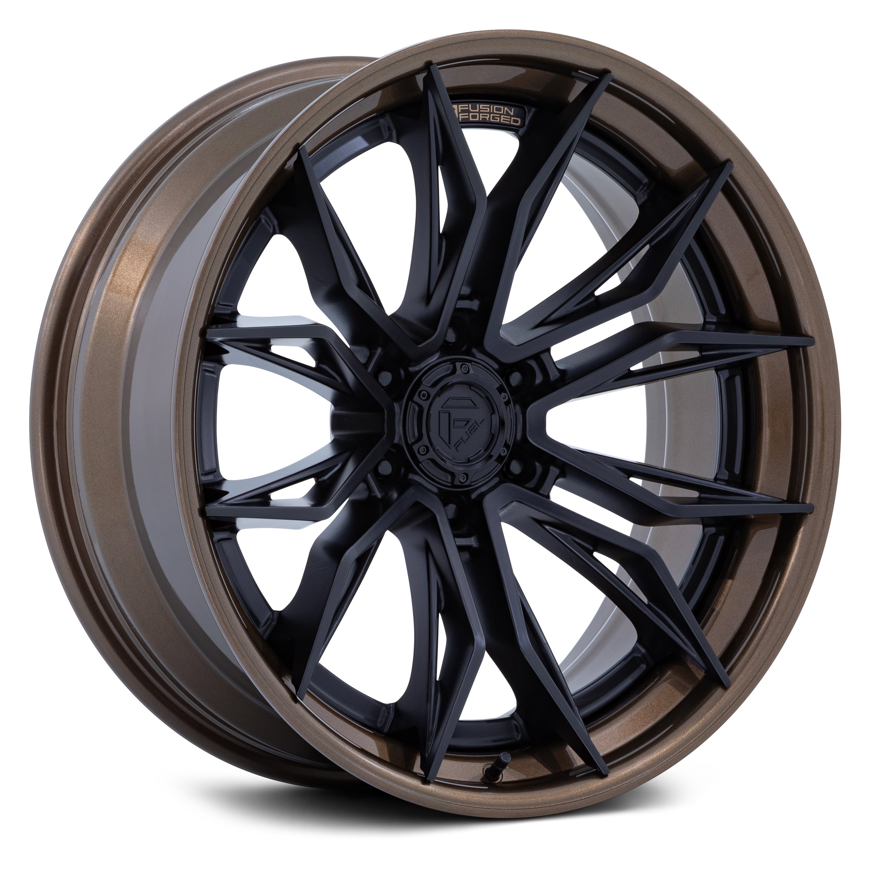 FUEL® FC404 MUTINY Wheels - Matte Black with Gloss Bronze Lip Rims