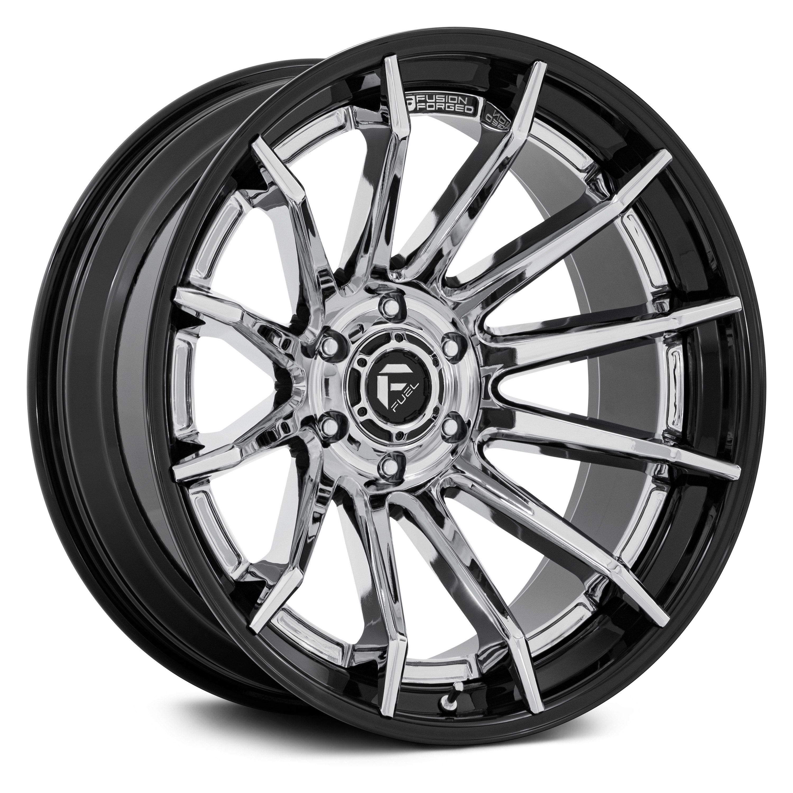 Fuel Fusion Forged® Fc403 Burn Wheels Chrome With Gloss Black Lip Rims 6854