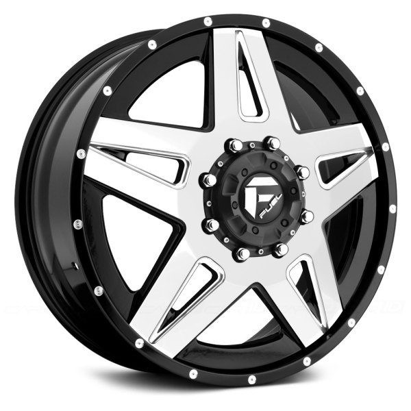 FUEL® D255 DUALLY FULL BLOWN 2PC Wheels Gloss Black with Gloss White