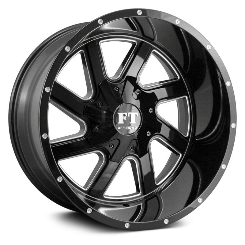 FULL THROTTLE® FT1 Wheels - Gloss Black with Milled Accents Rims