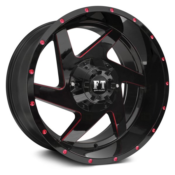 FULL THROTTLE® - FT6052 Gloss Black with Red Milled Accents