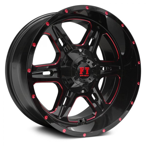 FULL THROTTLE® - FT6054 Gloss Black with Red Milled Accents