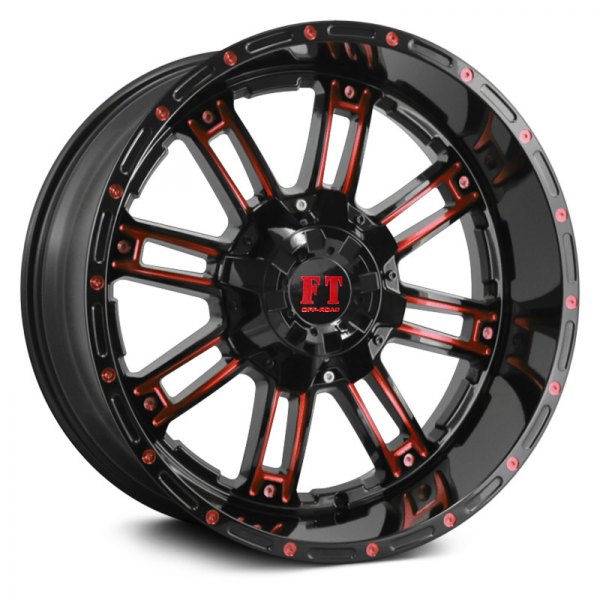 FULL THROTTLE® - FT8033 Gloss Black with Red Milled Accents