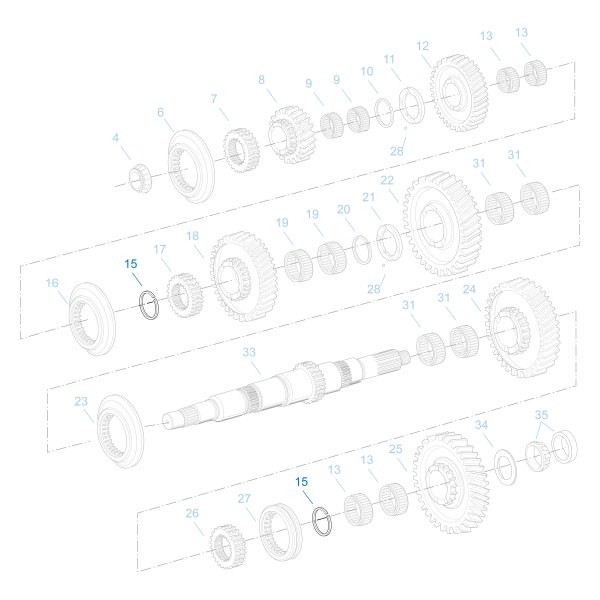 Fuller® 3315725 Manual Transmission Input Shaft Snap Ring Set
