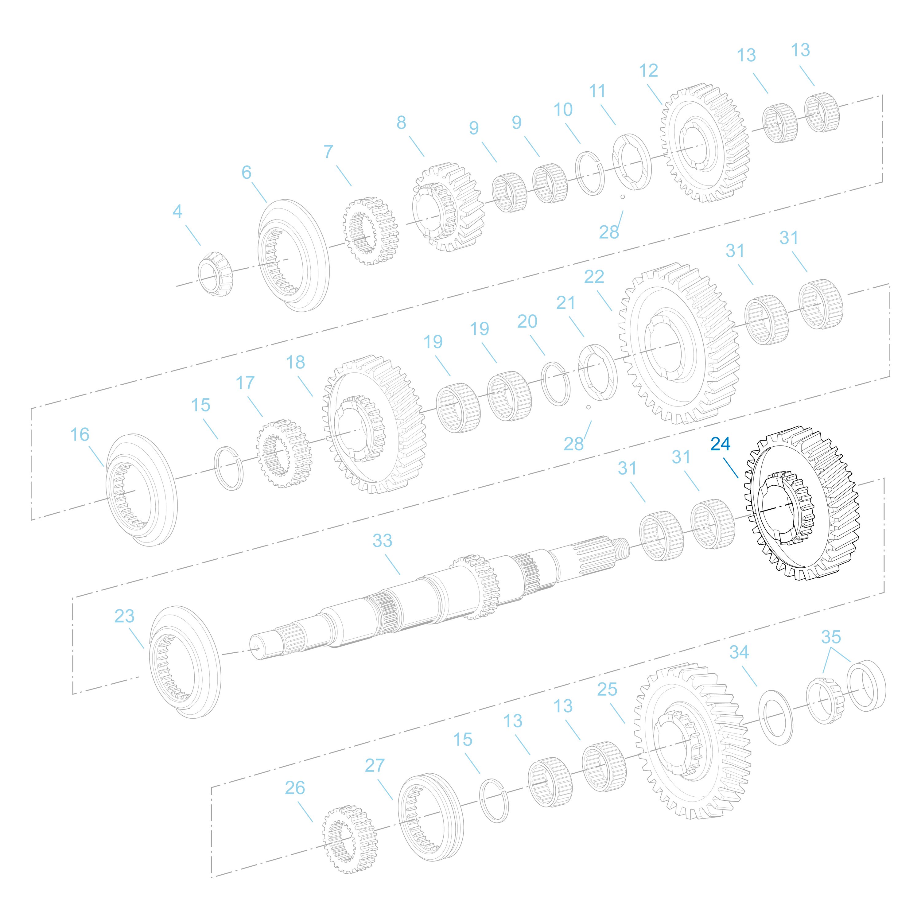 Fuller® 4303230 Manual Transmission Main Shaft