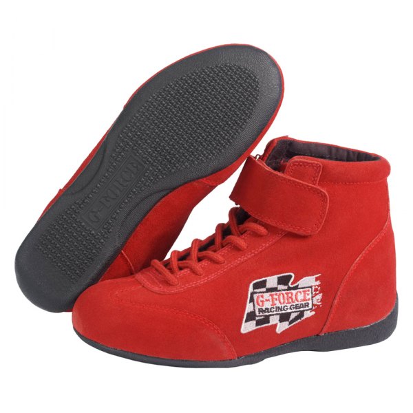 G-Force Racing Gear® - GF235 Series Red 3 Racegrip Mid-Top Shoes