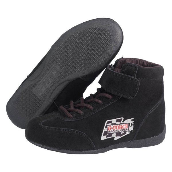 G-Force Racing Gear® - GF235 Series Black 6.5 Racegrip Mid-Top Shoes
