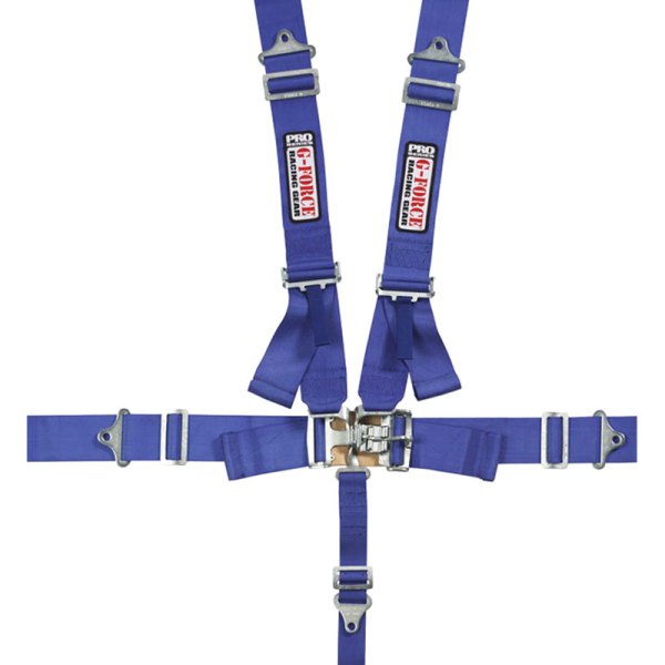 G-Force Racing Gear® - 5-Point Latch and Link Individual Shoulder Harness Set Pull-Down Style, Blue