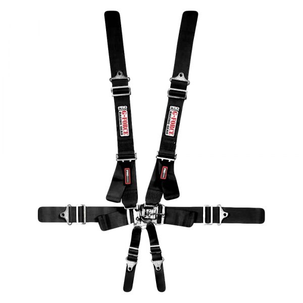 G-Force Racing Gear® - 6-Point Latch and Link Individual Shoulder Harness Set, Black