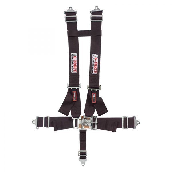 G-Force Racing Gear® - 5-Point Latch and Link H-Type Harness Set Pull-Down Style, Black, 3"