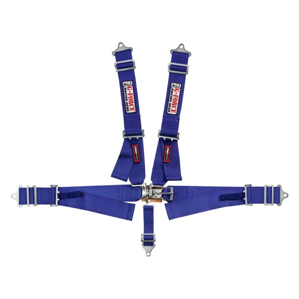 G-Force Racing Gear® - 5-Point Latch and Link Individual Shoulder Harness Set Pull-Up Style, Blue, 3"
