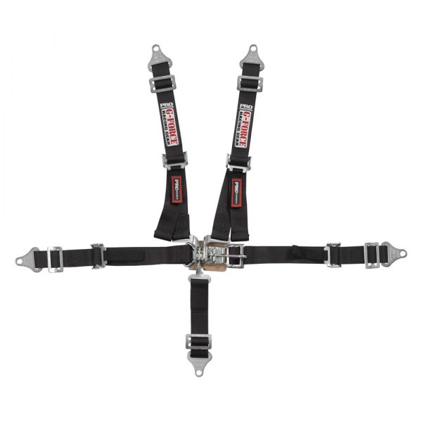 G-Force Racing Gear® - 5-Point Junior Racer Latch and Link Harness Set Pull-Up Style, Black, 2"