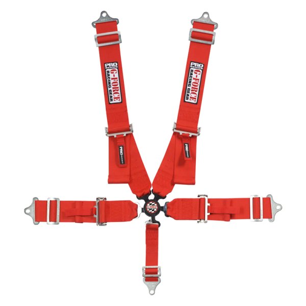 G-Force Racing Gear® - 5-Point Camlock Individual Shoulder Harness Set Pull-Down Style, Red, 3"