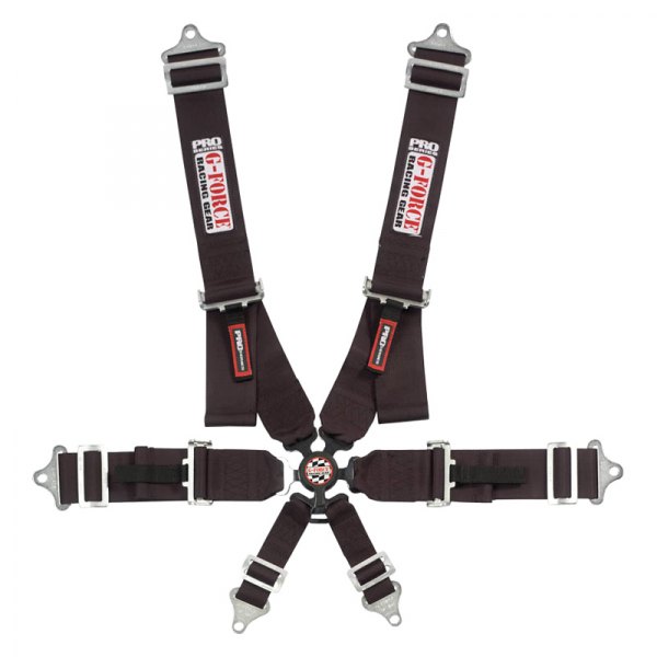 G-Force Racing Gear® - 6-Point Camlock Individual Shoulder Harness Set Pull-Down Style, Black, 3"