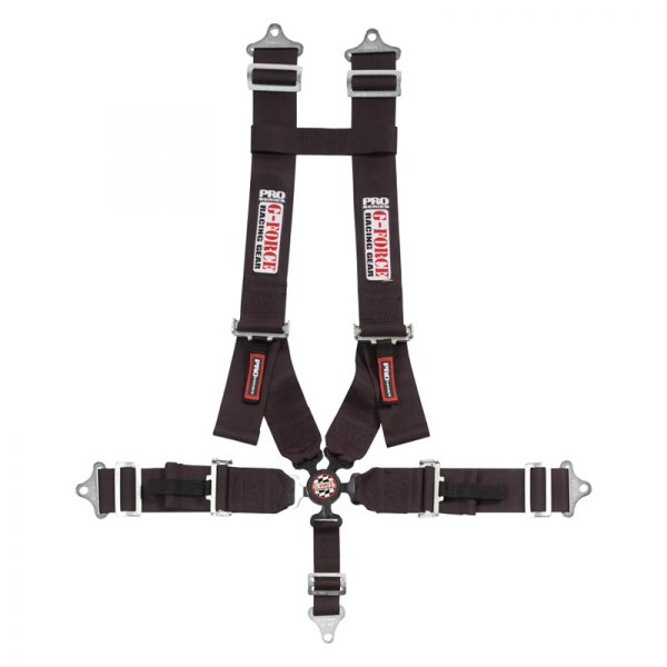 G-Force Racing Gear® - 5-Point Camlock H-Type Harness Set Pull-Down Style, Black, 3"