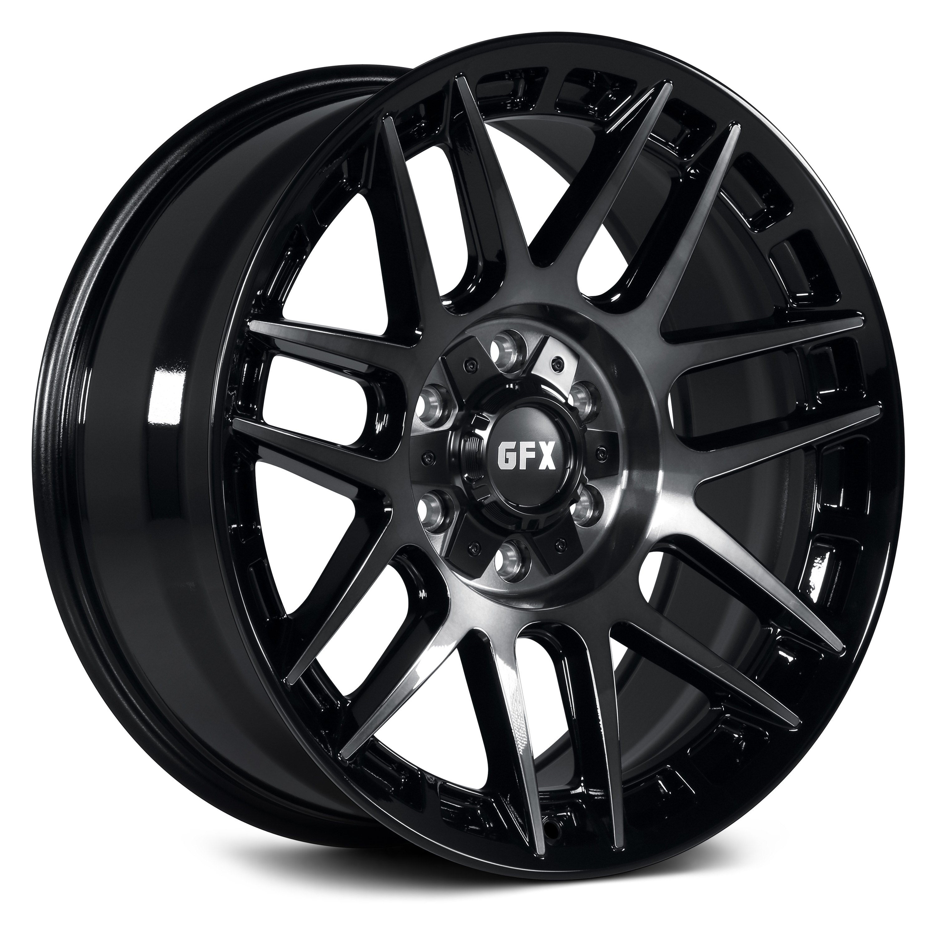 G-FX® TM8 Wheels - Gloss Black with Dark Tint Rims