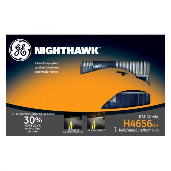 GE® - NIGHTHAWK™ 4x6" Rectangular Chrome Factory Style Sealed Beam Headlight