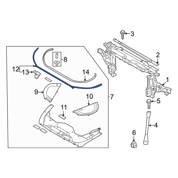 Radiator Support Access Cover Seal