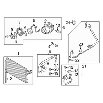 Genesis OE - Air Conditioner & Heater - Condenser, Compressor & Lines