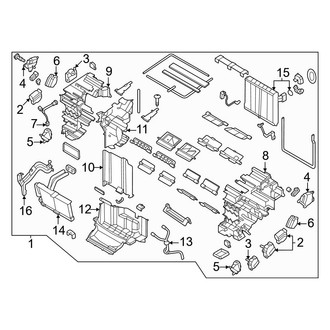 Genesis OE - Air Conditioner & Heater - Evaporator & Heater Components (Case and Controls)