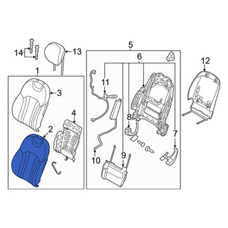 Genesis OE - Front Left Seat Back Cushion Cover